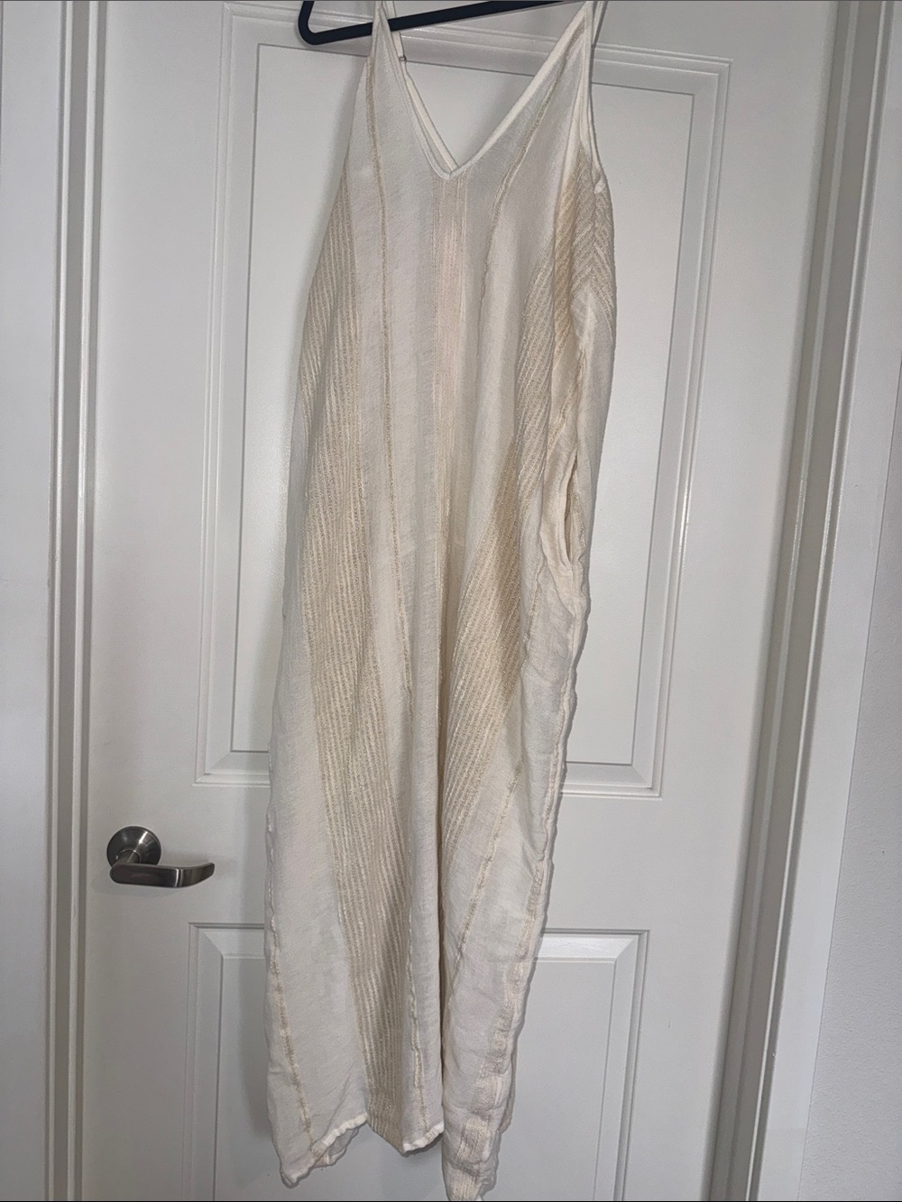 Women's Cream V-Neck Dress